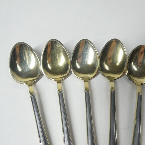 Set of 7 Spoons 3.75" Bernard Mendahl 925 Sterling Norway Gray Guilloche Enamel - Picture 6 of 12